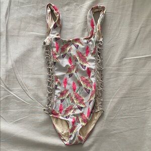 Acacia Swimwear Kids Floral One-Piece Swimsuit with Crochet Details
